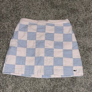 Vineyard Vines Blue, Pink and White Seersucker Stripe Skirt Girls 14